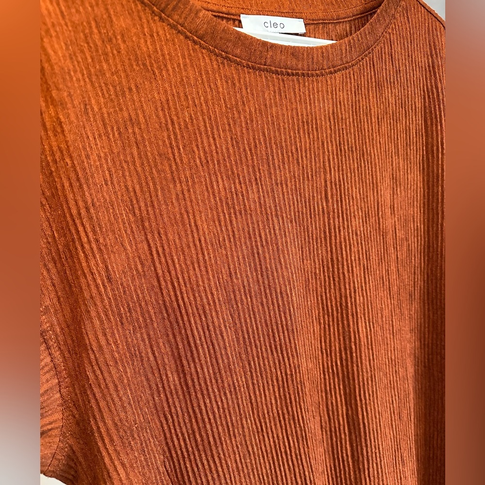 Cleo | Rusty Orange Ribbed Top - Picture 3 of 6